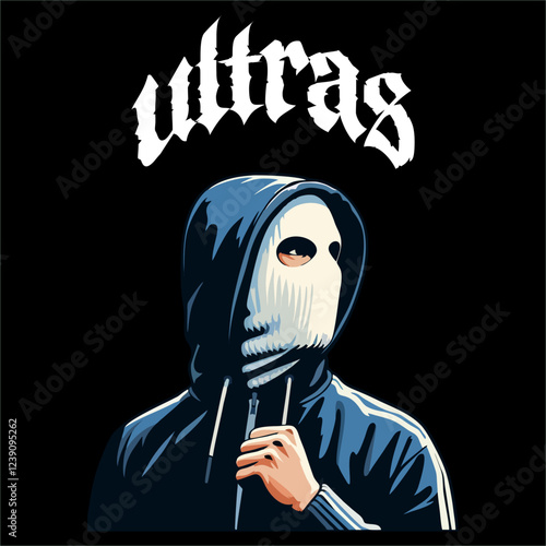illustration vector graphic of Football fans ultras hooligan design for logo, t-shirt