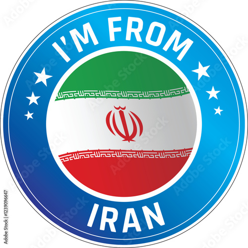 I'm From Iran. Can be used as a sticker or a badge on bikes, helmets, cars, tail box on bikes, suitcase, backpacks, keychains and more.