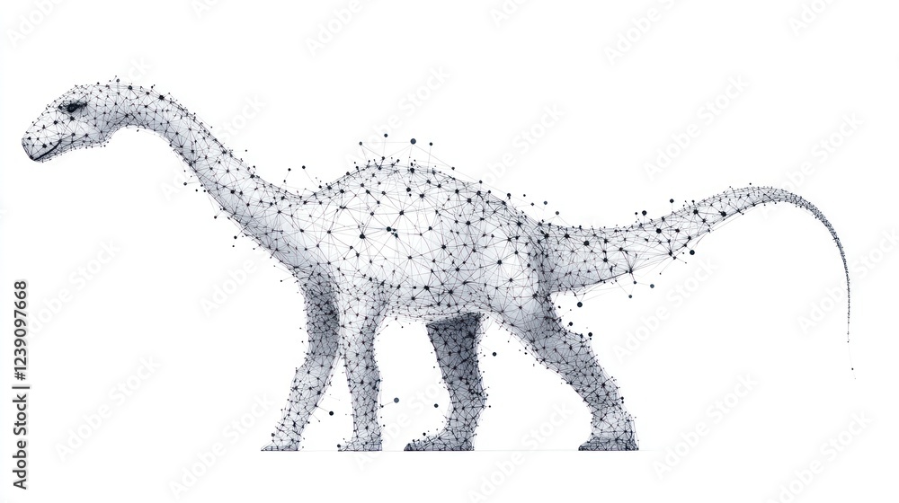 Fototapeta premium Abstract polygonal dinosaur illustration.