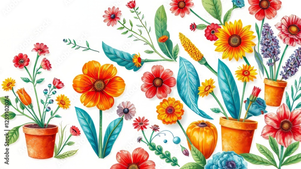 Obraz premium Gardening Illustrations for a Special Father's Day Gift