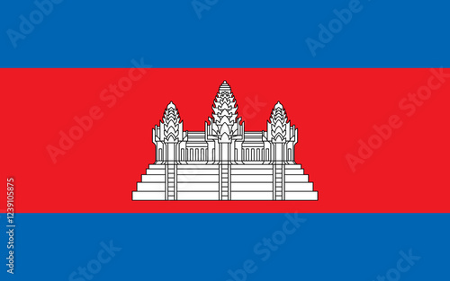 Fényképezés Vector flag of Cambodia
