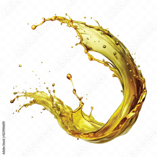 realistic 3d automobile engine oil pouring out or oil splash isolated on white background