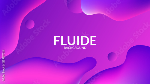 Abstract blue and purple liquid wavy shapes futuristic banner. Glowing retro waves vector background Vibrant digital landscape with a beautiful purple gradient background and flowing beneath a sky