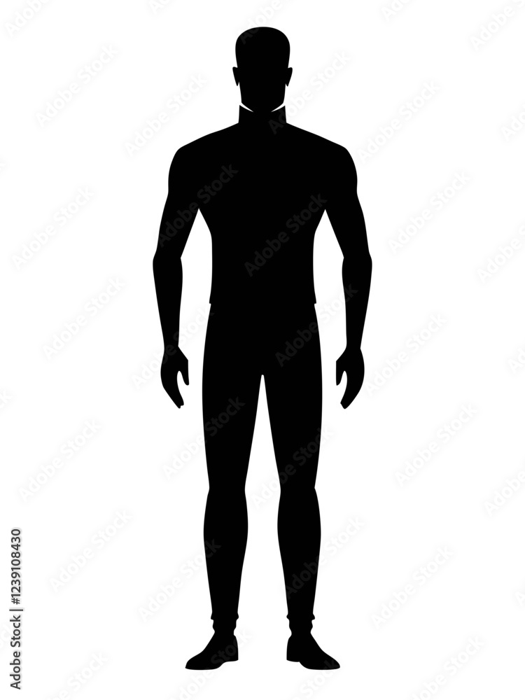 Silhouette of muscular man Silhouette of muscular man