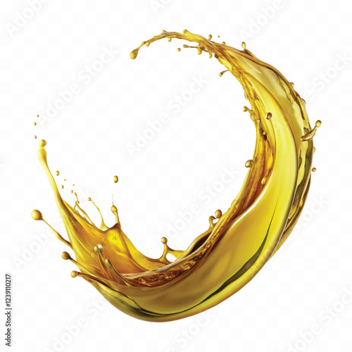 realistic 3d automobile engine oil pouring out or oil splash isolated on white background