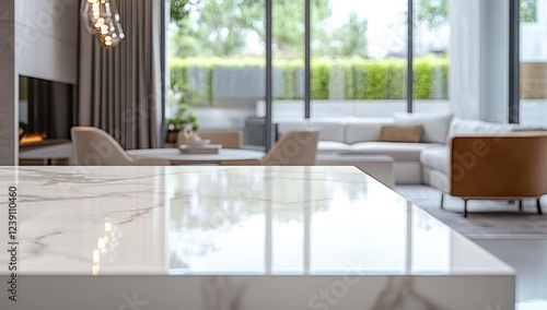 Wallpaper Mural Modern Living Room Interior Design with Marble Countertop Torontodigital.ca