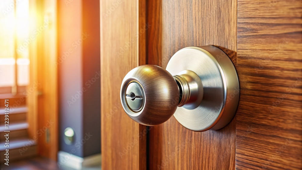 Modern Door Knob with Wooden Door in Home Interior Modern Door Knob with Wooden Door in Home Interior