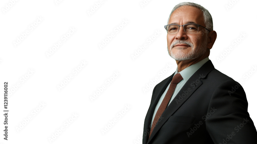 Senior businessman smiling with transparent background Senior businessman smiling with transparent background