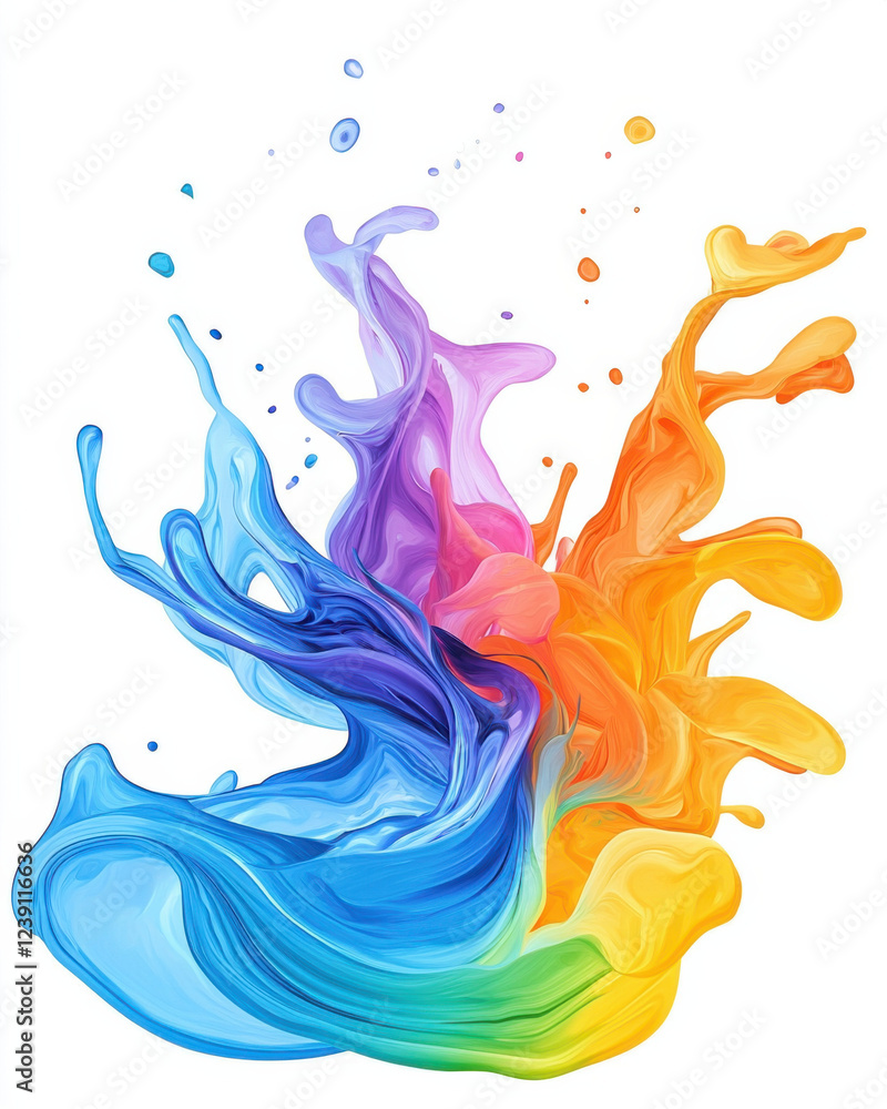 Obraz premium Vibrant splash of colorful paint creating dynamic abstract design