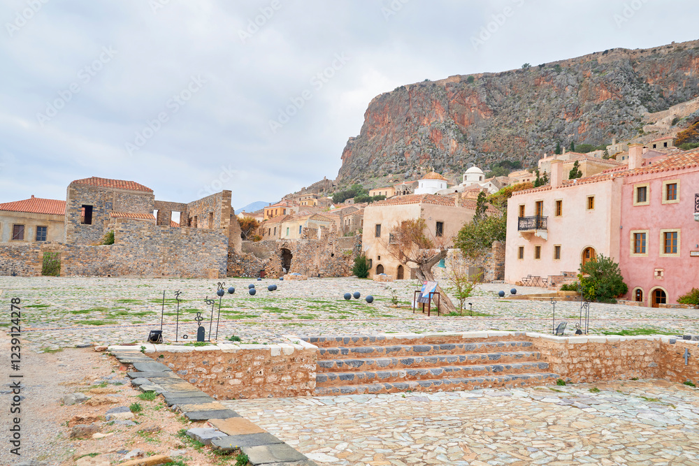 Εκτύπωση καμβά view of the old town of Monemvasia