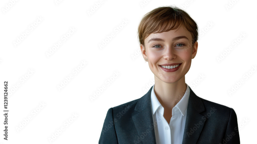 Smiling businesswoman portrait on transparent background Smiling businesswoman portrait on transparent background