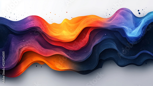Wallpaper Mural vibrant abstract wave of colors blending from orange to blue, creating dynamic and energetic visual. smooth transitions evoke sense of movement and creativity Torontodigital.ca