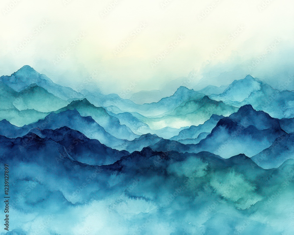 Blue Green Watercolor Background Abstract Soft Splash Pastel Painting Blue Green Watercolor Background Abstract Soft Splash Pastel Painting