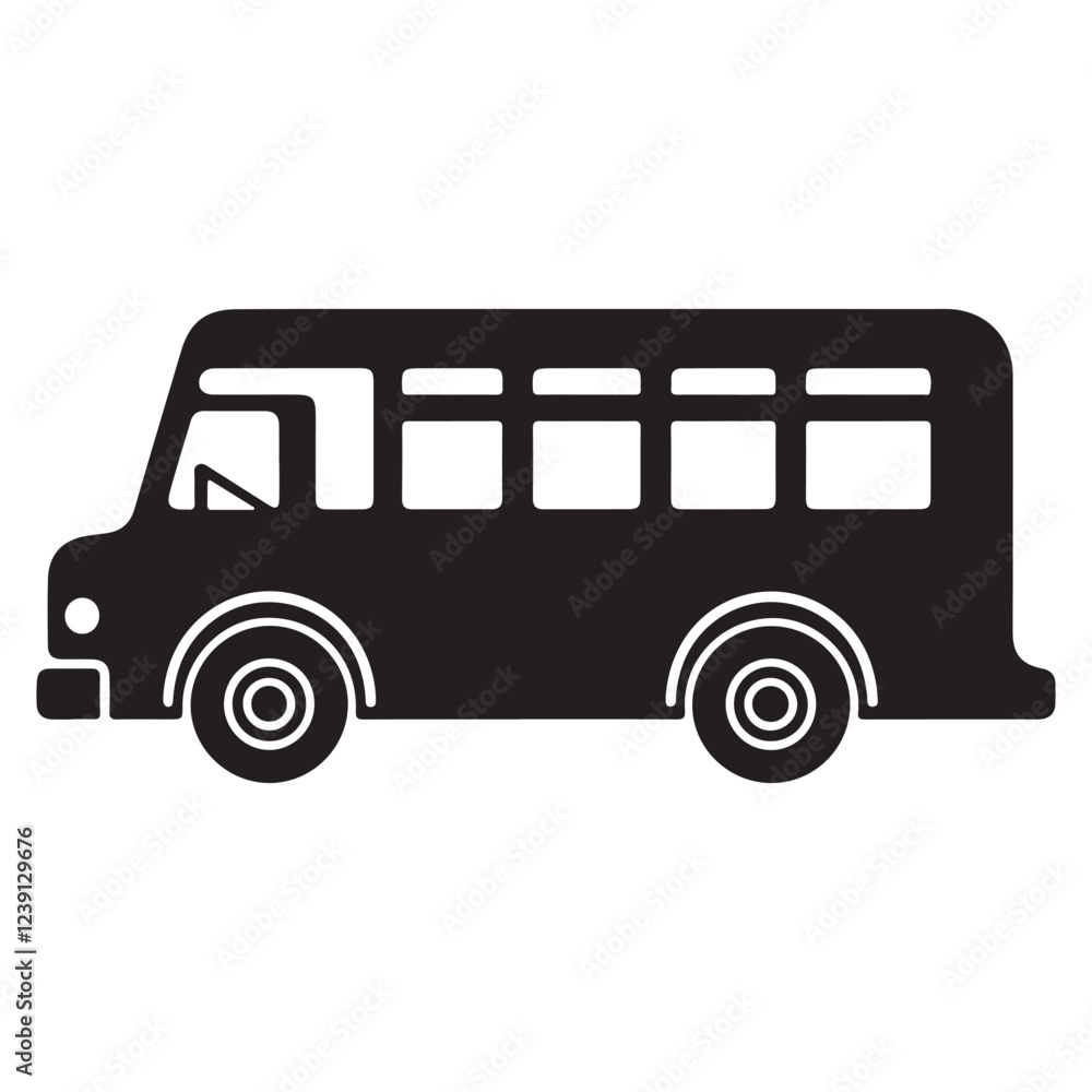 Urban Transit Bus Silhouette – Editable Vector Graphic Urban Transit Bus Silhouette – Editable Vector Graphic