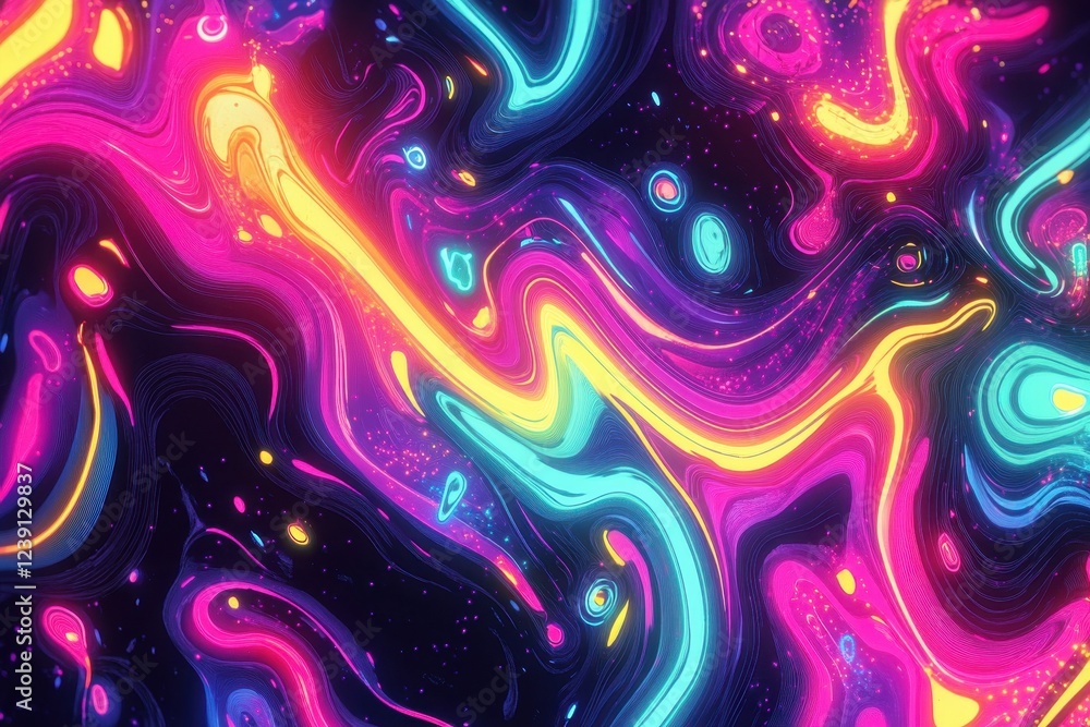 Abstract Neon Swirls Vibrant Colorful Liquid Art Abstract Neon Swirls Vibrant Colorful Liquid Art