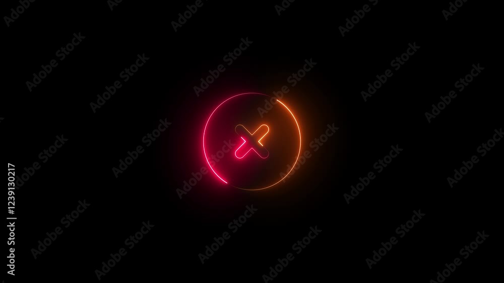 Brown and red color glow neon circle-xmark icon animation Brown and red color glow neon circle-xmark icon animation