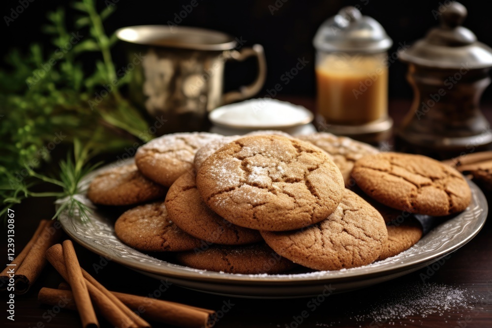 Deliciously Soft Ginger Cookies with Cracks - Homemade Gingerbread Snack and Sweet Treat Deliciously Soft Ginger Cookies with Cracks - Homemade Gingerbread Snack and Sweet Treat