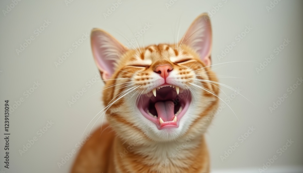 Cute smiling kitten with a charming expression, Ginger fur adds to the cat's beauty. Cute smiling kitten with a charming expression, Ginger fur adds to the cat's beauty.