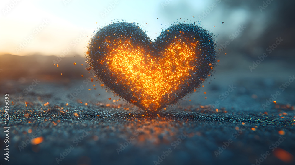 Fototapeta premium Attributes of lovers. Hearts, flowers, candles.