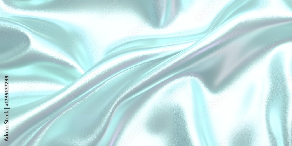 Obraz premium Elegant Draped Light Blue Silk Fabric Texture Soft Smooth Satin Material Background