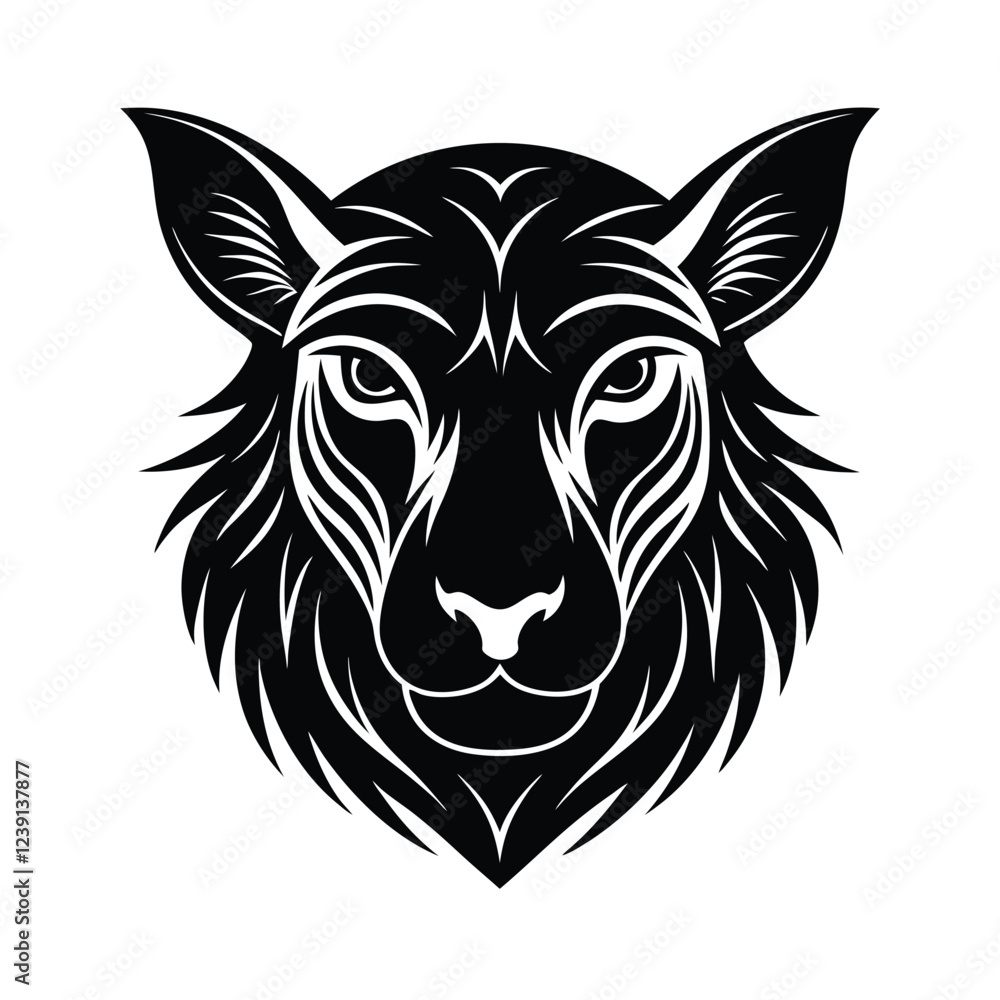 Obraz premium Painterly Artistic Brushstroke Creature Face A Bold And Modern Graphic Design