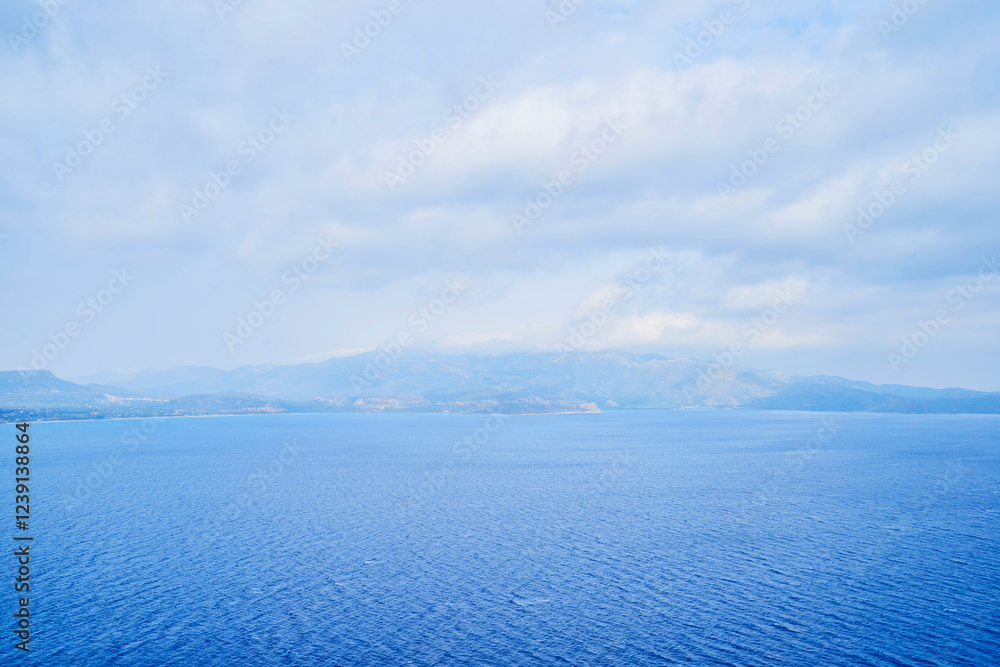 Fototapeta premium blue sky and sea from Monemvasia