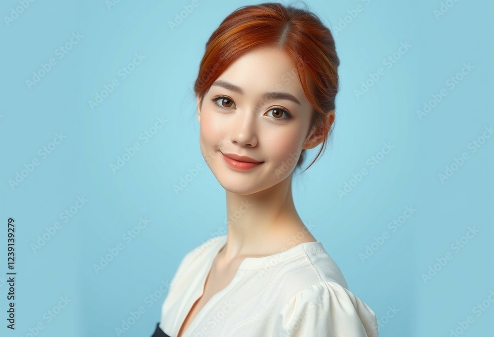 Photorealistic portrait of a female with red hair Photorealistic portrait of a female with red hair