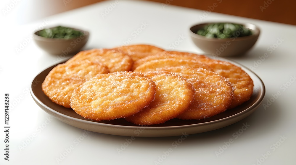 Plate of Crispy Churros with Sugar Plate of Crispy Churros with Sugar