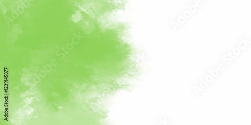 Light Green Water Color Texture Background. Abstract watercolor clouds pattern in green tones. Spring background with place for text.