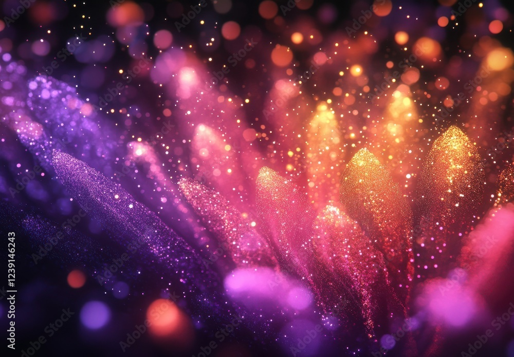 Fototapeta premium Vibrant Abstract Background with Colorful Bokeh and Shimmering Effects, Perfect for Creative and Artistic Designs in Various Digital Projects