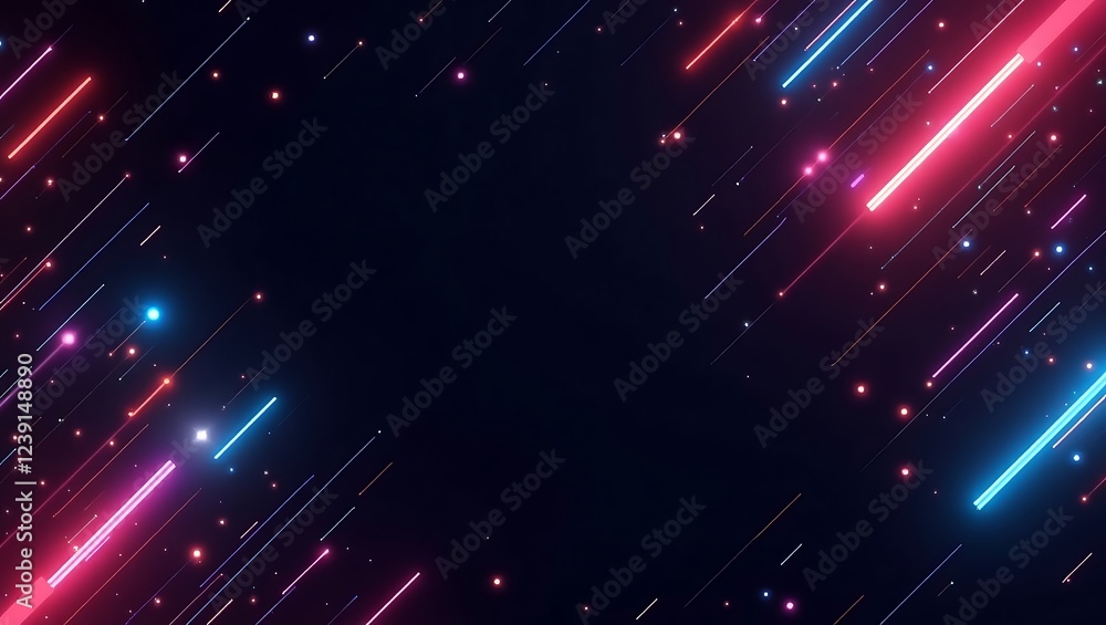 Fototapeta premium Abstract neon futuristic gaming background. Generative Ai.