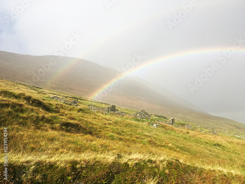 Rainbow Over Irish Ruins