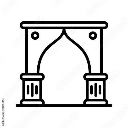 Islamic ornamen gate icon vector design illustration