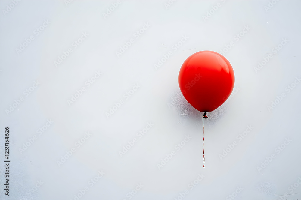 A vibrant red balloon floating freely, isolated against a clean, white background, embodying a sense of joy and celebration. A vibrant red balloon floating freely, isolated against a clean, white background, embodying a sense of joy and celebration.