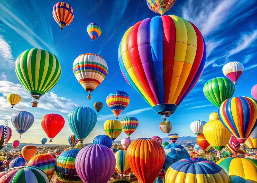 Fototapeta premium Panoramic View of Colorful Paper Balloons Festive Decoration Party Celebration