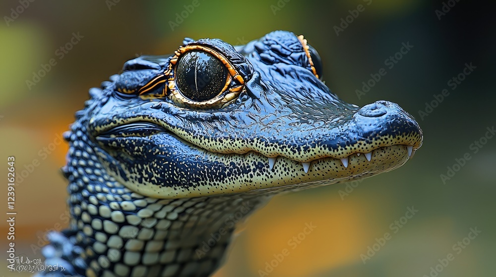 Young Alligator Portrait Showing Detailed Features Young Alligator Portrait Showing Detailed Features