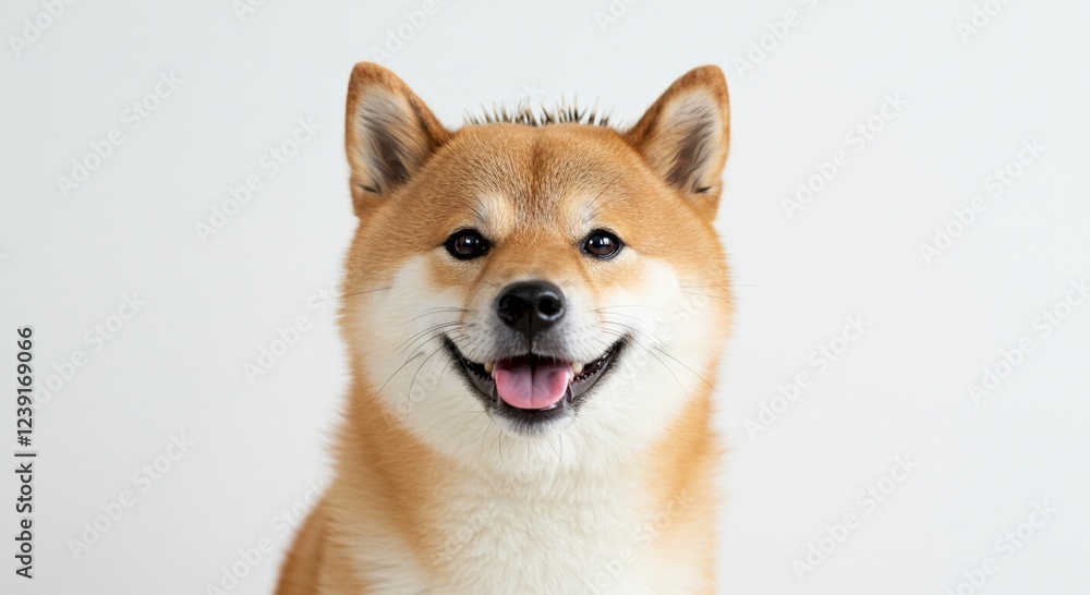 Happy Shiba Inu Dog Portrait Pet Animal Canine Friend Happy Shiba Inu Dog Portrait Pet Animal Canine Friend