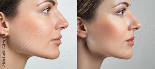 Facial Symmetry Enhancement: Cheek and Chin Implant Before and After Transformation photo