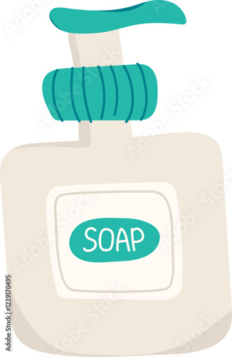 Hand drawing Illustration liquid soap bottle
