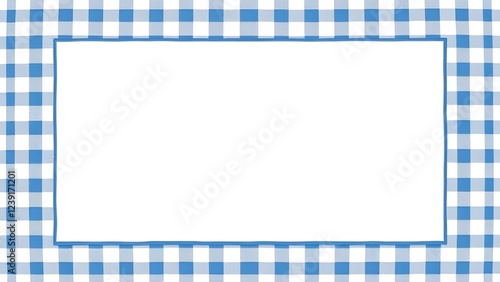 Checkered cloth border design. white background center