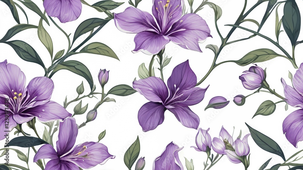 Beautiful purple flower seamless pattern background wallpaper Beautiful purple flower seamless pattern background wallpaper