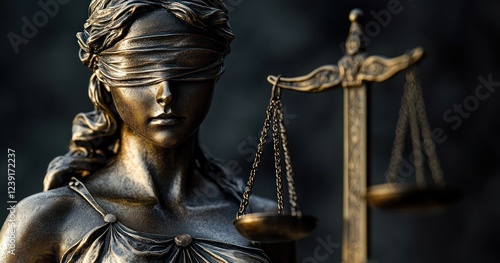 Justice Concept: Goddess of Justice, Law, Court, Judge, Trial, Crime, Lawyer, Gavel, Equality, Verdict, Legislation, Punishment, Authority