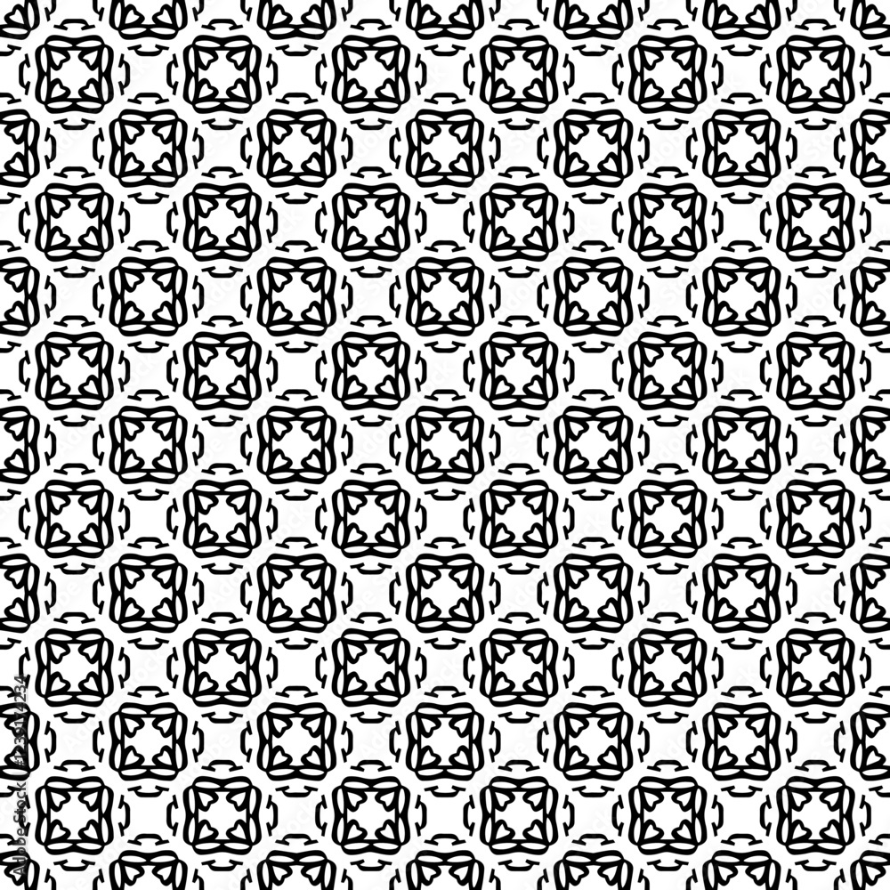 Black and white seamless abstract pattern. Background and backdrop. Grayscale ornamental design. Black and white seamless abstract pattern. Background and backdrop. Grayscale ornamental design.