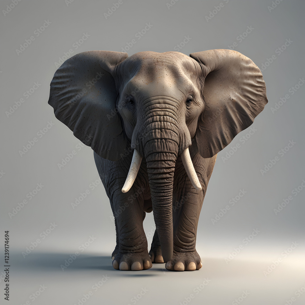 Obraz premium Fun elephant 3D Illustration on white