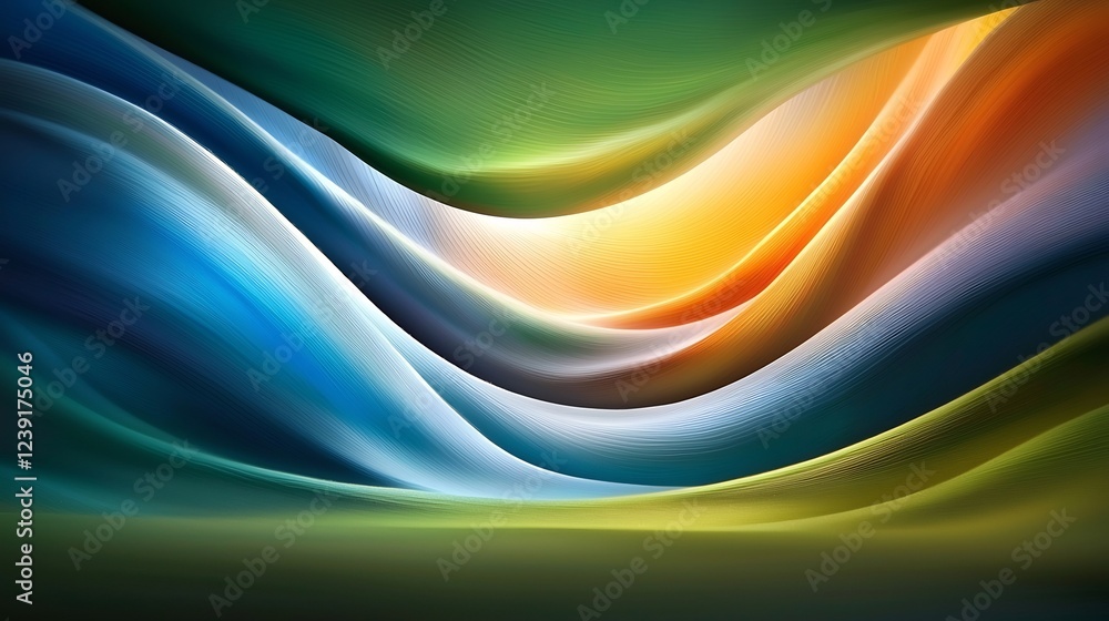 Fototapeta premium Vibrant flowing waves of color in a dynamic abstract composition with smooth gradients