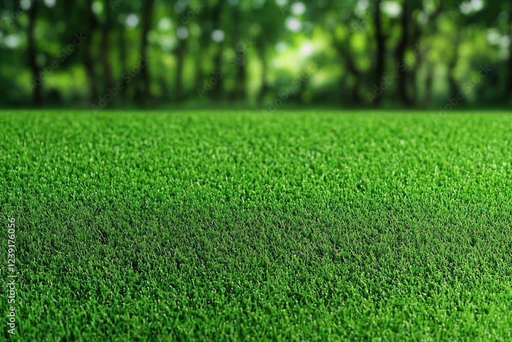 Vibrant lawn with lush green grass and trees Vibrant lawn with lush green grass and trees
