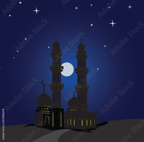 Sacred Silhouettes: Small Mosque Vectors for Elegant Designs
