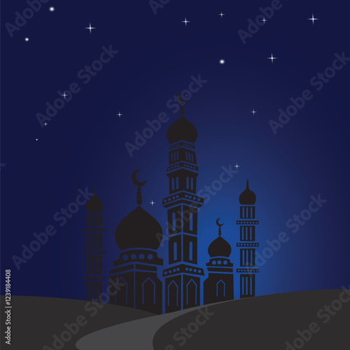 Sacred Silhouettes: Small Mosque Vectors for Elegant Designs