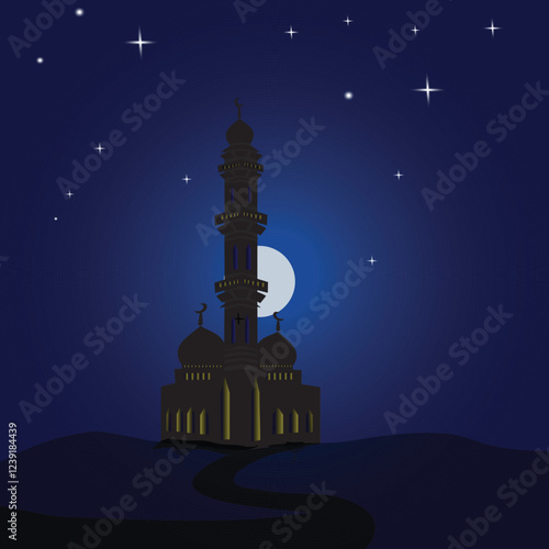 Sacred Silhouettes: Small Mosque Vectors for Elegant Designs