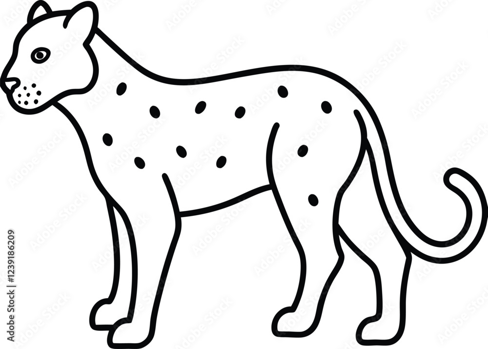 Leopard Art Vector Illustration and Leopard Outline, Drawing Vector Design Leopard Art Vector Illustration and Leopard Outline, Drawing Vector Design